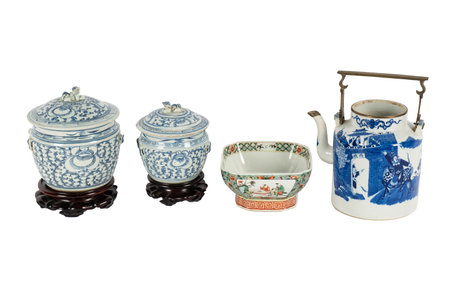 Ceramic tableware isolated on white background with clipping path.の写真素材