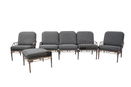 Chairs and sofas on white background. 3d renderingの写真素材