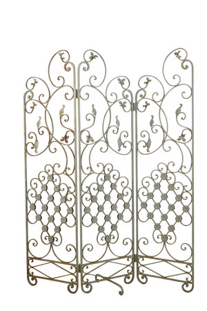 Wrought-iron gates, forged elements on a white background.の写真素材