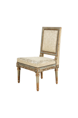 Antique chair isolated on white background with clipping path, clipping path includedの写真素材