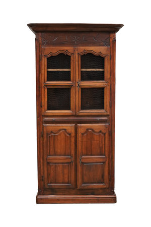 Wooden door isolated on white background. Clipping path included.の写真素材