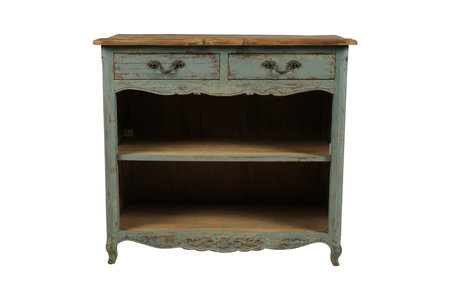 Wooden cabinet isolated on white background with clipping path. Side view.の写真素材