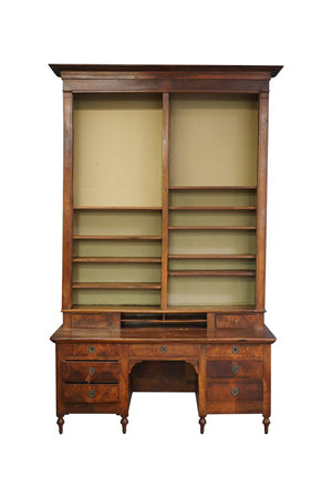 Wooden cabinet isolated on white background. Clipping path included.の写真素材