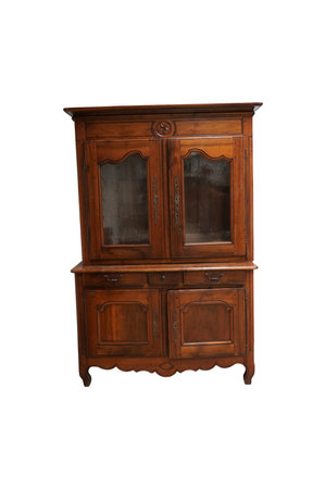 Wooden cabinet isolated on a white background. Clipping path included.の写真素材