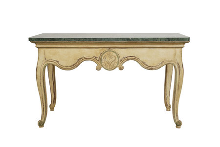 Antique table isolated on white background with clipping path, clipping path includedの写真素材