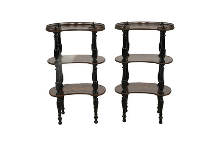 Black wooden table isolated on a white background. 3d render.の写真素材