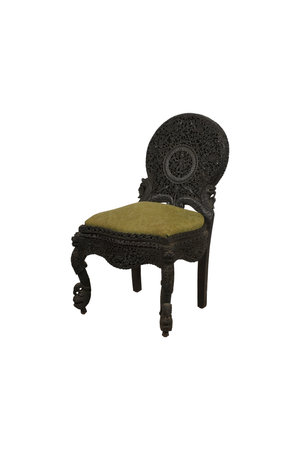 Antique black chair isolated on white background, clipping path included.の写真素材