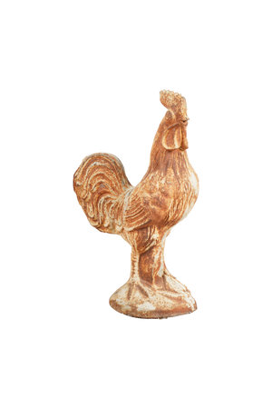 Ceramic rooster isolated on white background, clipping path includedの写真素材