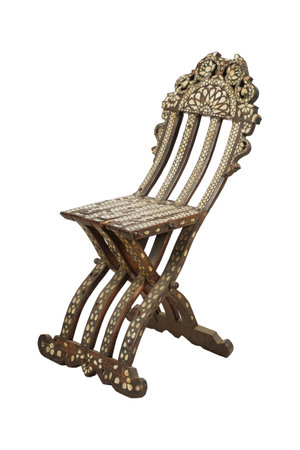 Antique chair isolated on white background. Clipping path included.の写真素材
