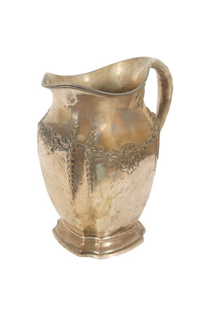 Antique pitcher isolated on white background, clipping paths included in file.の写真素材