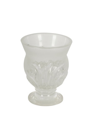 Empty glass vase isolated on white background. Clipping path included.の写真素材