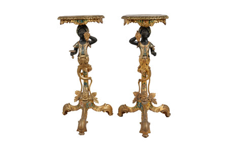 Antique candlestick isolated on white background with clipping path.の写真素材