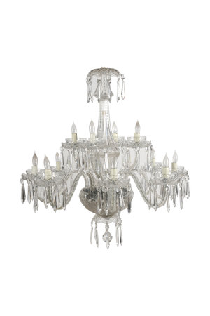 Vintage crystal chandelier isolated on white background with clipping pathの写真素材