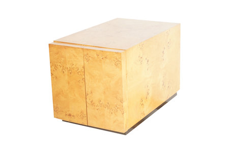 Wooden box isolated on white background. Clipping path included.の写真素材