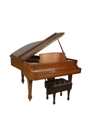 Piano isolated on a white background with clipping path. Side view.の写真素材