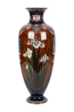 Antique vase isolated on white background, clipping path included.の写真素材