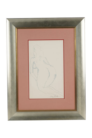 A picture of a woman in a frame on a white background.の写真素材