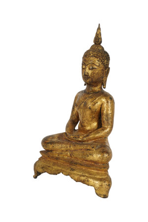 Buddha statue isolated on white background, clipping path included.の写真素材