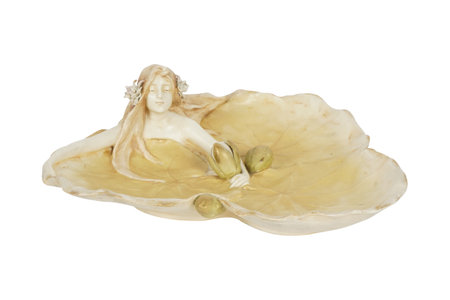 Angel statue isolated on white background. Clipping path included for easy extraction.の写真素材