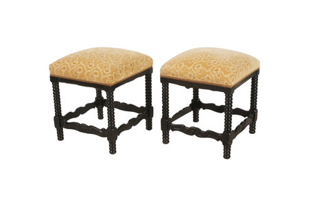 Two wooden chairs isolated on a white background, clipping path included.の写真素材