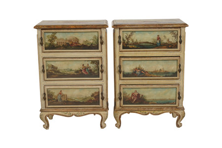 Antique chest of drawers isolated on white background with clipping pathの写真素材