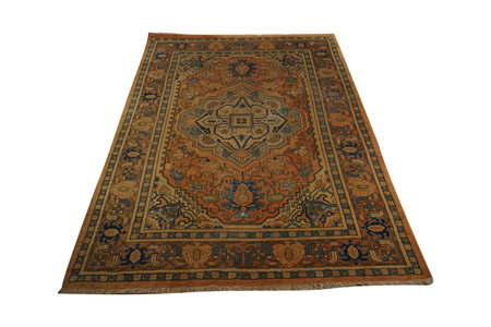 Old rugs isolated on white background. Clipping path included.の写真素材