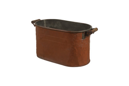 Old brown pot isolated on a white background, clipping path included.の写真素材