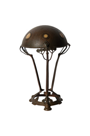 Antique table lamp isolated on a white background, clipping path includedの写真素材