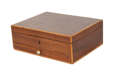 Wooden box isolated on white background. Clipping path included.の写真素材