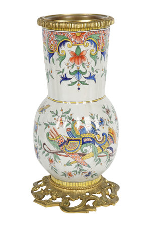 antique vase isolated on a white background. Clipping path included.の写真素材