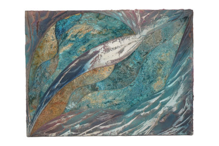 Aquamarine blue and brown marble texture isolated on white backgroundの写真素材