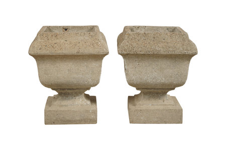 Stone vase isolated on white background. Clipping path included.の写真素材