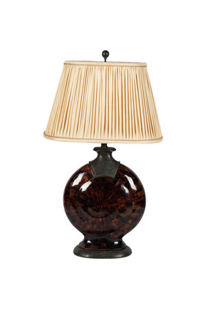 Vintage table lamp isolated on white background, clipping path included.の写真素材