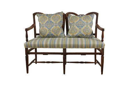 Vintage armchair isolated on white background. Clipping path included.の写真素材