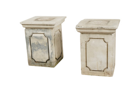 Antique column isolated on white background with clipping path, clipping path includedの写真素材