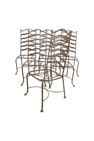 3d rendering of an old metal chair isolated on white background.の写真素材