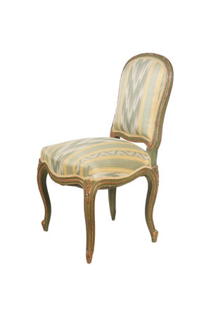 Vintage baroque chair isolated on white background with clipping pathの写真素材