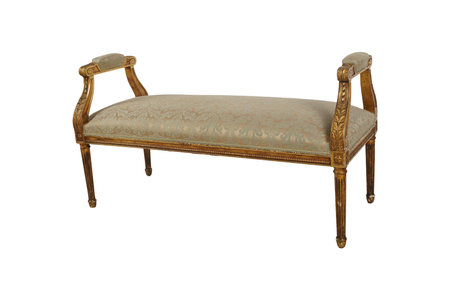 Antique sofa isolated on white background with clipping path. Antique furniture.の写真素材