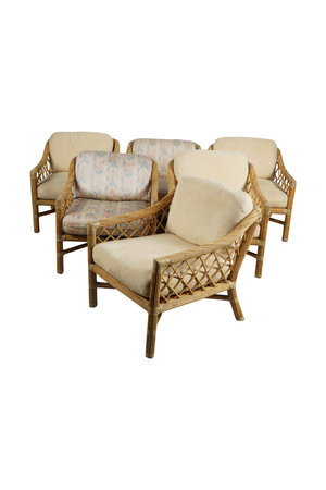 Wicker armchairs isolated on white background. Clipping path included.の写真素材