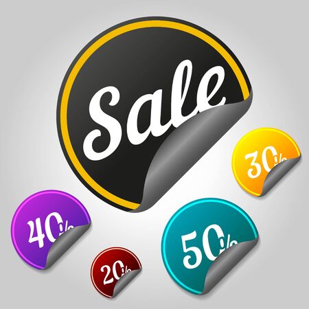 Set sale sticker, vector illustration.のイラスト素材