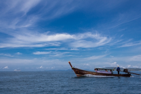 Long tail boat in Andaman sea の写真素材
