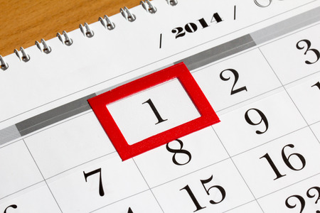 Calendar page with marked date of 2014