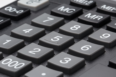 Closeup photo of calculator keypad gray buttonsの写真素材