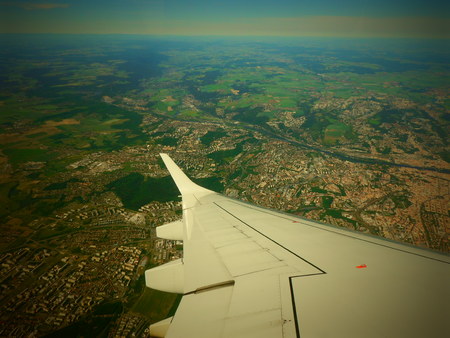 Look out from planeの写真素材