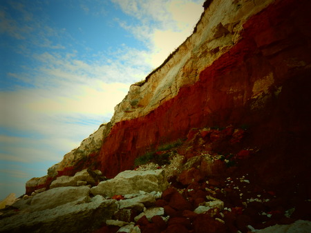 Hunstanton cliff, UKの写真素材