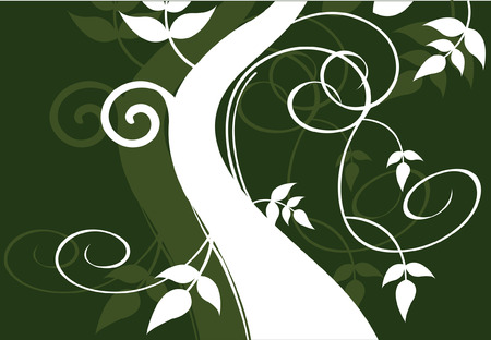 tree growing up on green back groundのイラスト素材