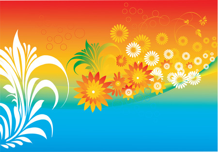 Floral designs of trees and leavesのイラスト素材