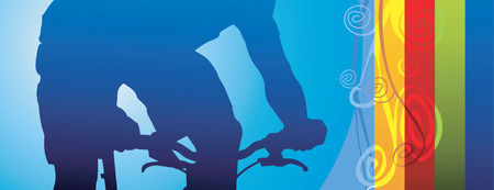 Cycling on beautiful background ,のイラスト素材