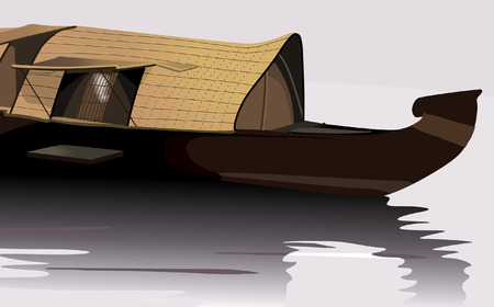 House Boat,のイラスト素材