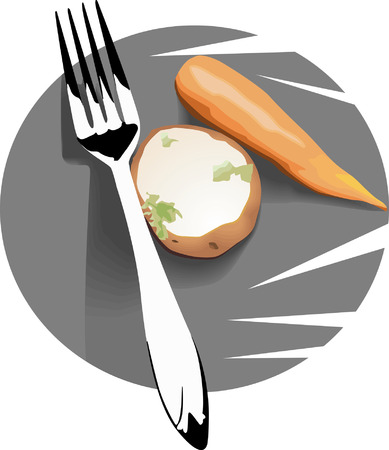 Carrot and forkのイラスト素材